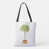 Waterverf citrusboom in potten tote bag (Achterkant)