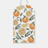 Waterverf citrusbruiloft. Garden floral bedankt Cadeaulabel (Achterkant)