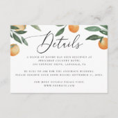 Waterverf citrusbruiloft. Gedetailleerde gegevens  Informatiekaartje (Voorkant)