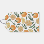 Waterverf citrusbruiloft. Graden floral Welkom Cadeaulabel (Achterkant Horizontaal)