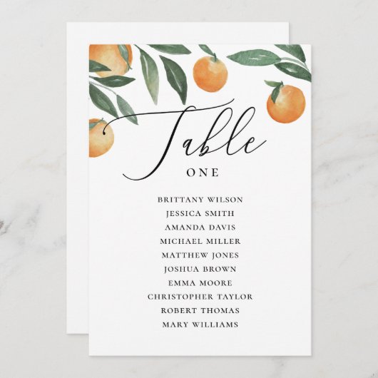 Waterverf citrusbruiloft. Kuifrooster Kaart (Voorkant / Achterkant)