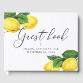 Waterverf citrusbruiloft. Lemon botanische tuin Gastenboek (Voorkant)