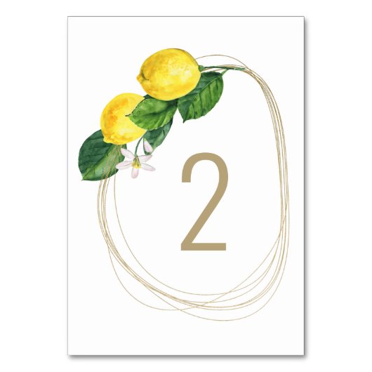 Waterverf citrusbruiloft. Lemon botanische tuin Kaart (Achterkant)