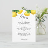 Waterverf citrusbruiloft. Lemon botanische tuin Menu (Staand voorkant)