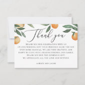 Waterverf citrusbruiloft. Zomerbloementuin Bedankkaart (Voorkant)