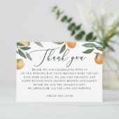 Waterverf citrusbruiloft. Zomerbloementuin Bedankkaart (Staand voorkant)