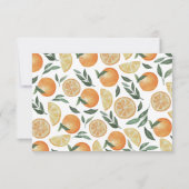 Waterverf citrusbruiloft. Zomerbloementuin Bedankkaart (Achterkant)