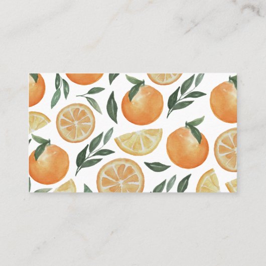 Waterverf citrusbruiloft. Zomerbloementuin Plaatskaartje (Achterkant)