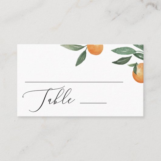 Waterverf citrusbruiloft. Zomerbloementuin Plaatskaartje (Voorkant)