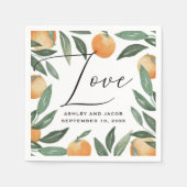 Waterverf citrusbruiloft. Zomerbloementuin Servet (Voorkant)