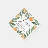 Waterverf citrusbruiloft. Zomerbloementuin Servet (Hoek)