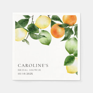 Waterverf Citrusfruit Bruiloftsborrel Servet
