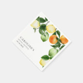Waterverf Citrusfruit Bruiloftsfeest Servet (Hoek)
