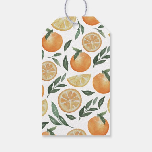 Waterverf citrustuin baby shower dank u cadeaulabel (Achterkant)