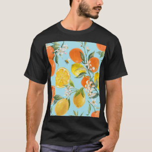 Waterverf Citrusvruchten: Hand getrokken T-shirt