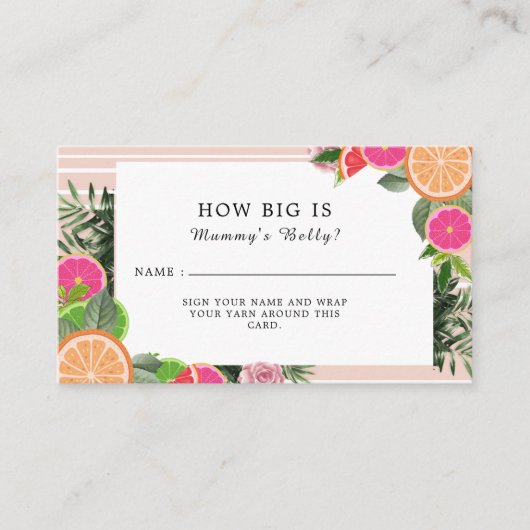Waterverf Citrusvruchten hoe groot is mama's buik Informatiekaartje (Voorkant)