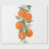 Waterverf citrusvruchten oranje citroen cadeaupapier (Vlak)