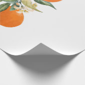 Waterverf citrusvruchten oranje citroen cadeaupapier (Hoek)