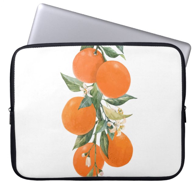 Waterverf citrusvruchten oranje citroen laptop sleeve (Voorkant)
