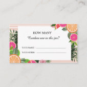 Waterverf citrusvruchten raden hoeveel snoepjes informatiekaartje (Voorkant)