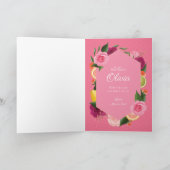 Waterverf Citus Floral 3 Tier Birthday Cake Kaart (Binnen)