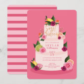 Waterverf Citus Floral 3 Tier Cke Sweet Sixteen Kaart (Voorkant / Achterkant)