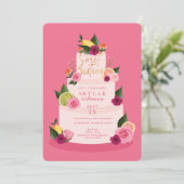 Waterverf Citus Floral 3 Tier Cke Sweet Sixteen Kaart (Staand voorkant)