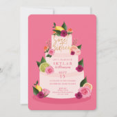 Waterverf Citus Floral 3 Tier Cke Sweet Sixteen Kaart (Voorkant)