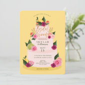 Waterverf Citus Floral 3 Tier Cke Vrijgezellenfees Kaart (Staand voorkant)