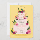 Waterverf Citus Floral 3 Tier Cke Vrijgezellenfees Kaart (Voorkant)