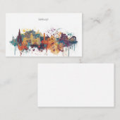 Waterverf City Skyline van Edinburgh Visitekaartje (Voorkant / Achterkant)