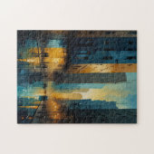 Waterverf Cityscape Puzzel Abstracte Urban Jigsaw (Horizontaal)