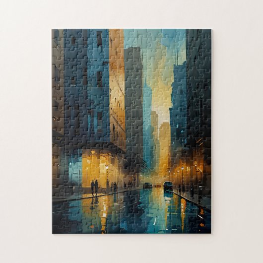 Waterverf Cityscape Puzzel Abstracte Urban Jigsaw (Verticaal)