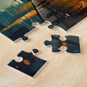 Waterverf Cityscape Puzzel Abstracte Urban Jigsaw Legpuzzel (Zijkant)