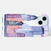 Waterverf CityScape Skyline Case-Mate iPhone Case (Achterkant (horizontaal))