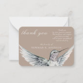 Waterverf Classic Hummingbird Memorial Dank u Notitiekaartje (Voorkant)