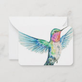 Waterverf Classic Hummingbird Memorial Dank u Notitiekaartje (Achterkant)
