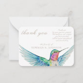 Waterverf Classic Hummingbird Memorial Dank u Notitiekaartje (Voorkant)