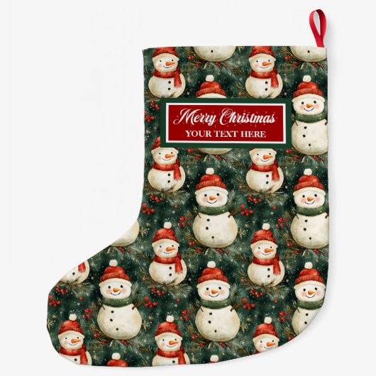 Waterverf Classic Kerstkous gepersonaliseerd Grote Kerstsok (Achterkant)