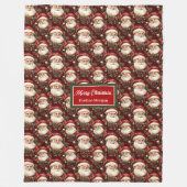 Waterverf Classic Kerstman Kerstcadeau Fleece Deken (Voorkant)