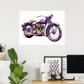 Waterverf  Classic Motorcycle Poster (Thuiskantoor)