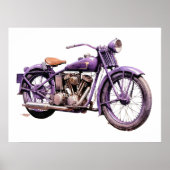 Waterverf  Classic Motorcycle Poster (Voorkant)