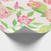 Waterverf classic roze pioen Inpakpapier (Hoek)