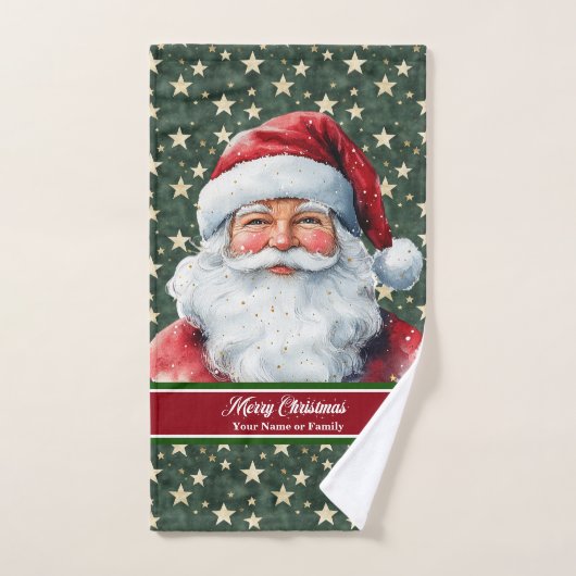 Waterverf Classic Santa Claus Badhanddoeken Gift Bad Handdoek (Handdoek)
