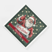 Waterverf Classic Santa Claus Family servetten (Hoek)