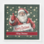 Waterverf Classic Santa Claus Family servetten (Voorkant)