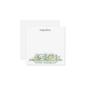 Waterverf Classy Greenery Aangepaste Naam en Adres Notitiekaartje (Voorkant / Achterkant in situ)