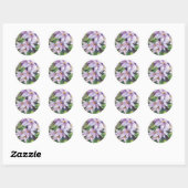 Waterverf clematis ROUND STICKER (Vel)