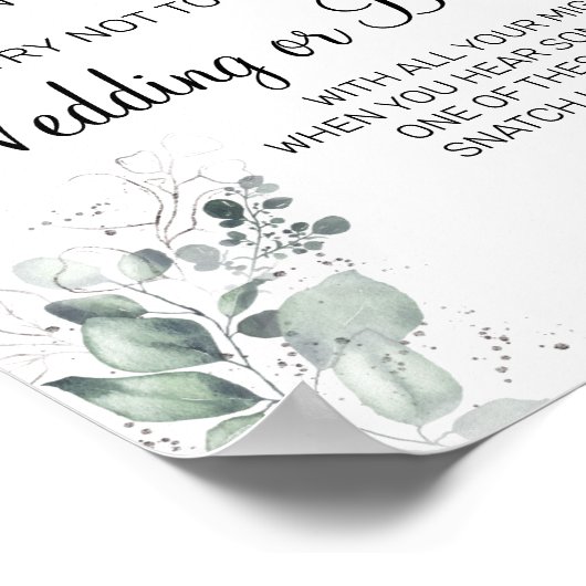 Waterverf Clothespin vrijgezellenfeest game sign Poster (Hoek)