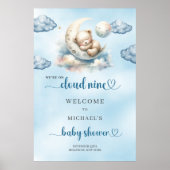 Waterverf Cloud Nine Boy baby shower Poster (Voorkant)